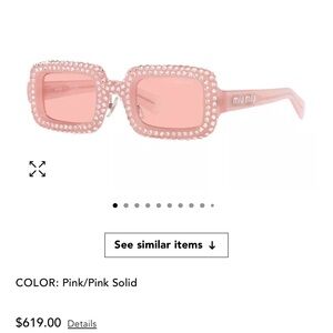 Miu Miu Pink Studded Sunglasses